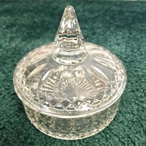 Vintage Indiana Glass Princess Diamond Pattern Candy Dish Covered Clear Finial